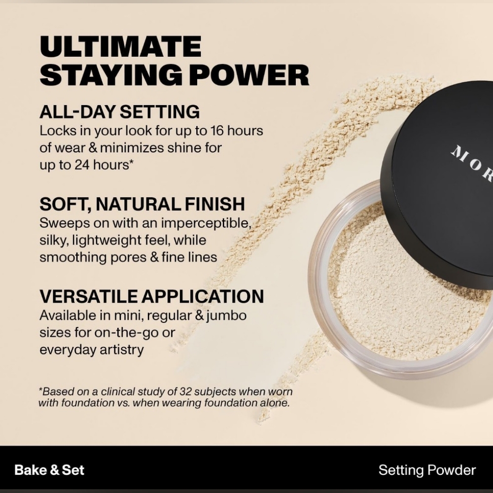 New! Morphe Bake & Set Translucent Powder - Picture 4 of 8